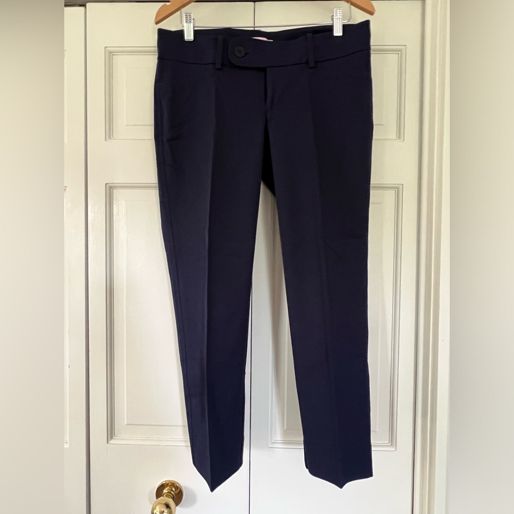 Lilly Pulitzer 74610 Midnight Navy Stretch Luxury Capri Pants Sz 10 NWOT